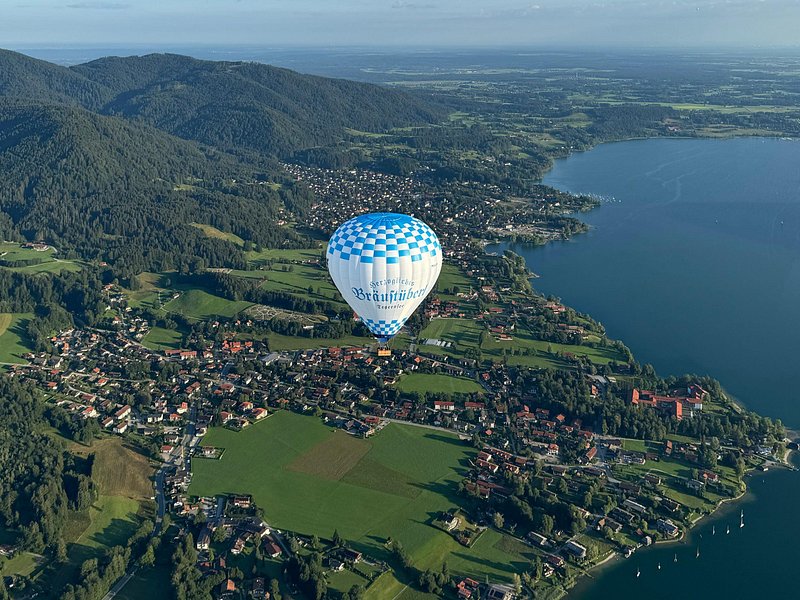 Private Hot Air Balloon Ride over Lake Tegernsee with Alps
